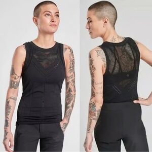 Athleta Black Laser Cut Seamless Tank | XS